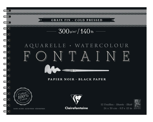 Fountain Black Spiral album 12F 24x30cm 300g grana fine (confezione da 2)