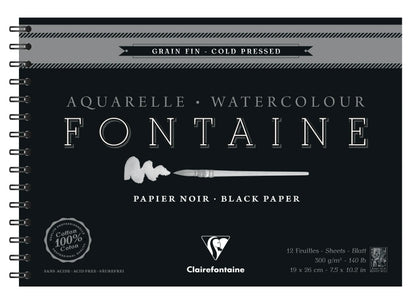 Fountain Black Spiral album 12F 19x26cm 300g fine grain