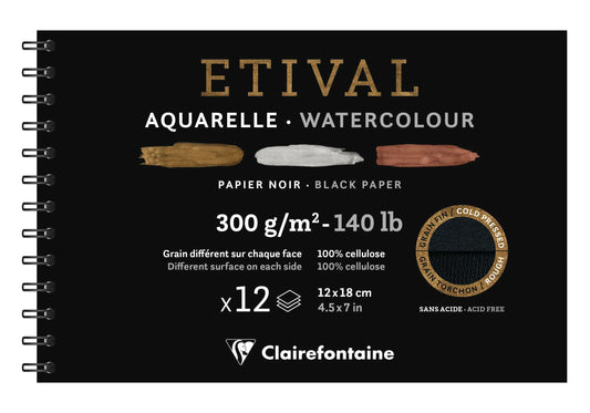 Eival Black album spiral 12F 12x18cm 300g double grain