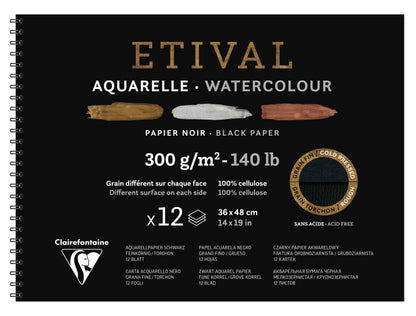Eival Black album spirale 12F 36x48cm 300g doppio grano