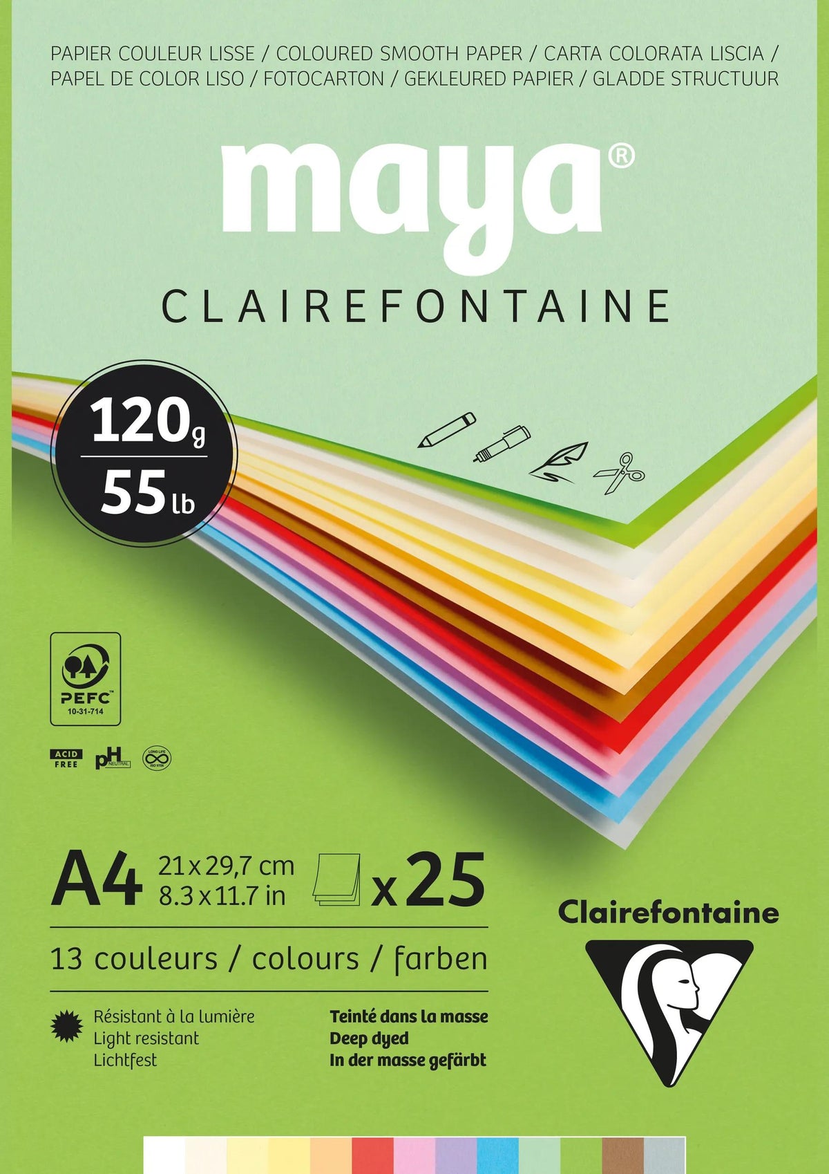 Maya Block verklebt 25F A4 120g (5er-Pack)