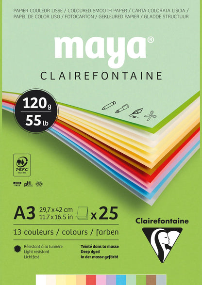 Maya Block verklebt 25F A3 120g (3er-Pack)