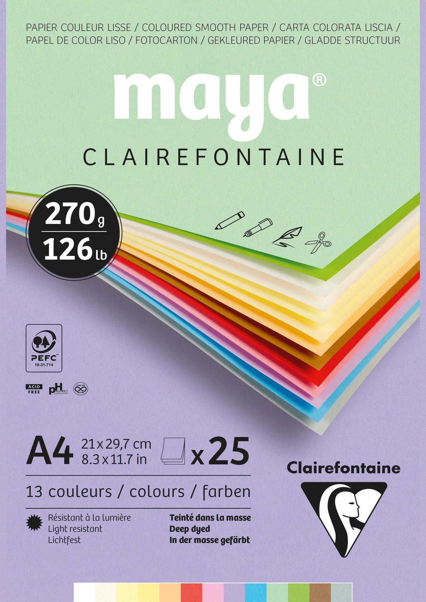 Maya block glued 25F A4 270g (Pack x5)