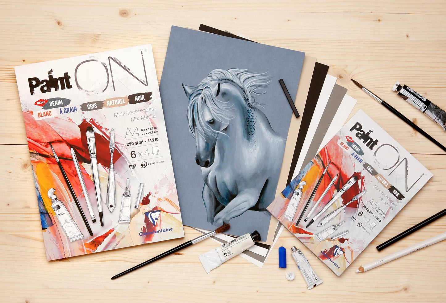 Paint'ON n°6 blocco incollato 24F A2 250g corrispondenti 6x4F - Assortimento