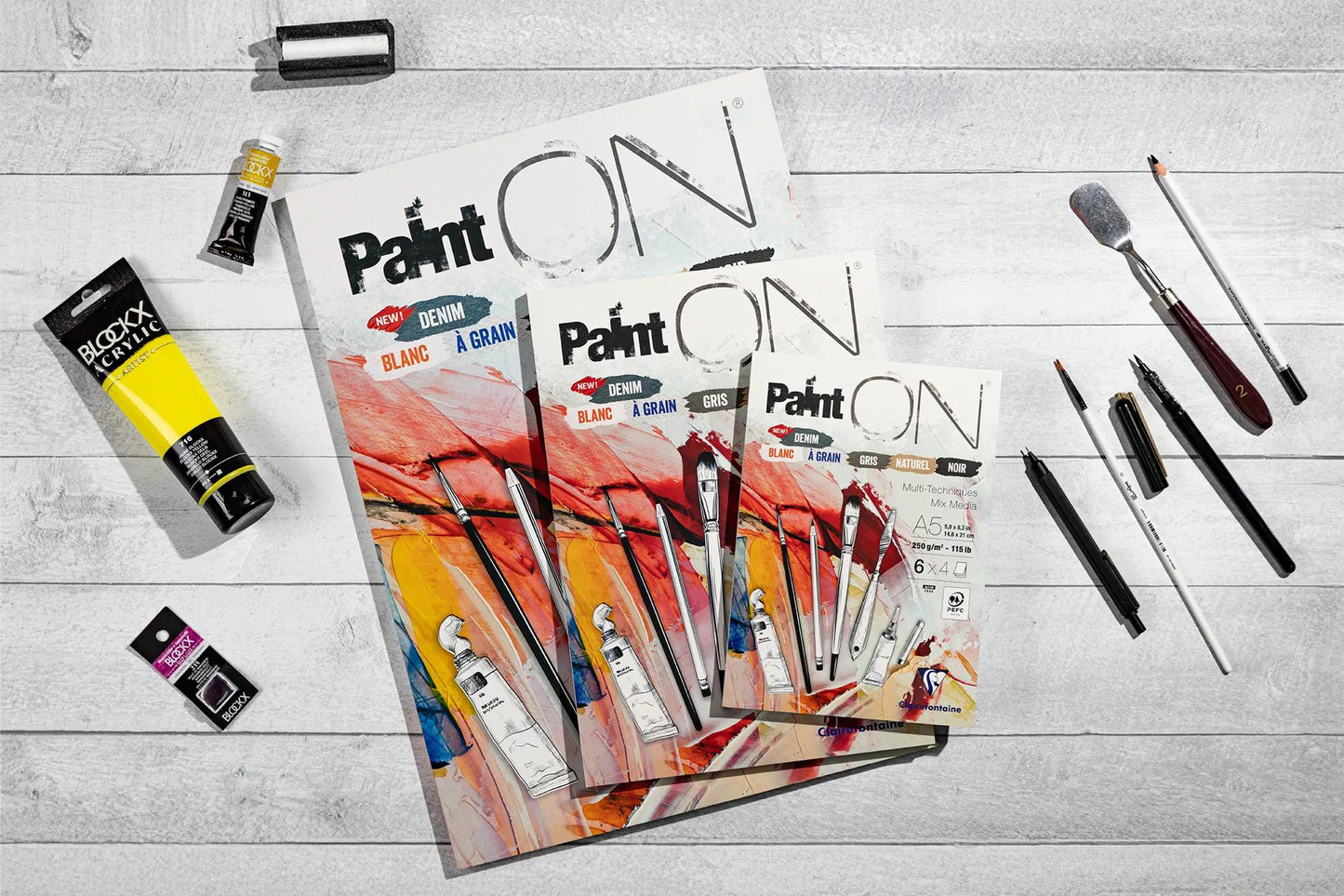 Paint'ON n°6 blocco incollato 24F A2 250g corrispondenti 6x4F - Assortimento