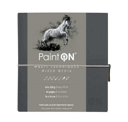 PaintON Grey notebook sewn 32F 14x14cm 250g - Grey (in bundle 2)