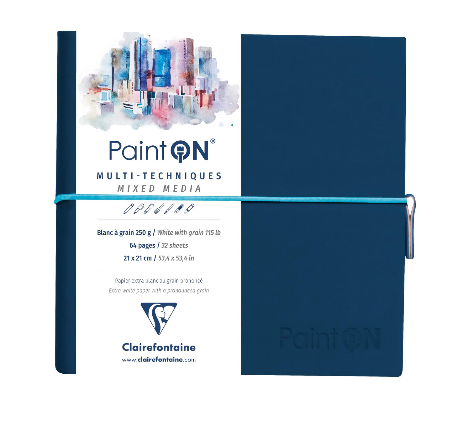 Farbe Grain Sewn Buch 32F 19x19cm 250g - Nachtblau (Paket x2)