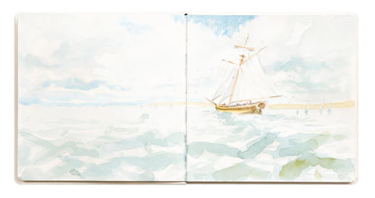 Etival Aquarell Notizbuch vernäht 24F 21x21cm 300g Feinkorn (Postkarten) - Grau (2er-Pack)