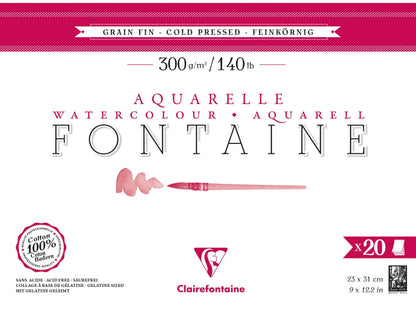 Fountain Block verklebt 4 Seiten 20F 23x31cm 300g feines Korn (2er-Pack)