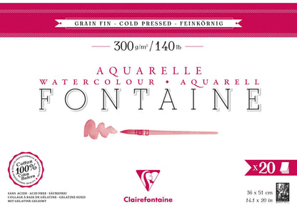 Fountain block glued 4 sides 20F 36x51cm 300g fine grain
