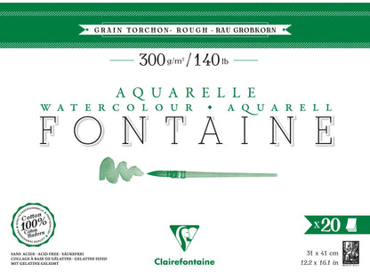 Blocco di fontana incollato 4 lati 20F 31x41cm 300g panno di grano (confezione da 2)
