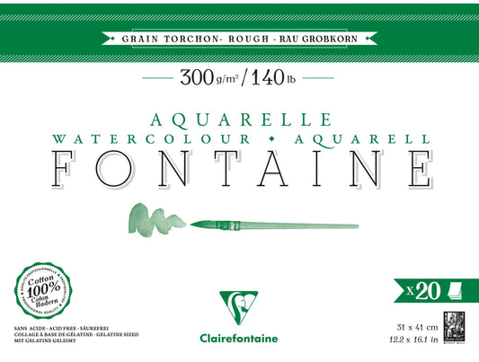 Fontaine bloc collé 4 côtés 20F 31x41cm 300g grain torchon (lot de 2)