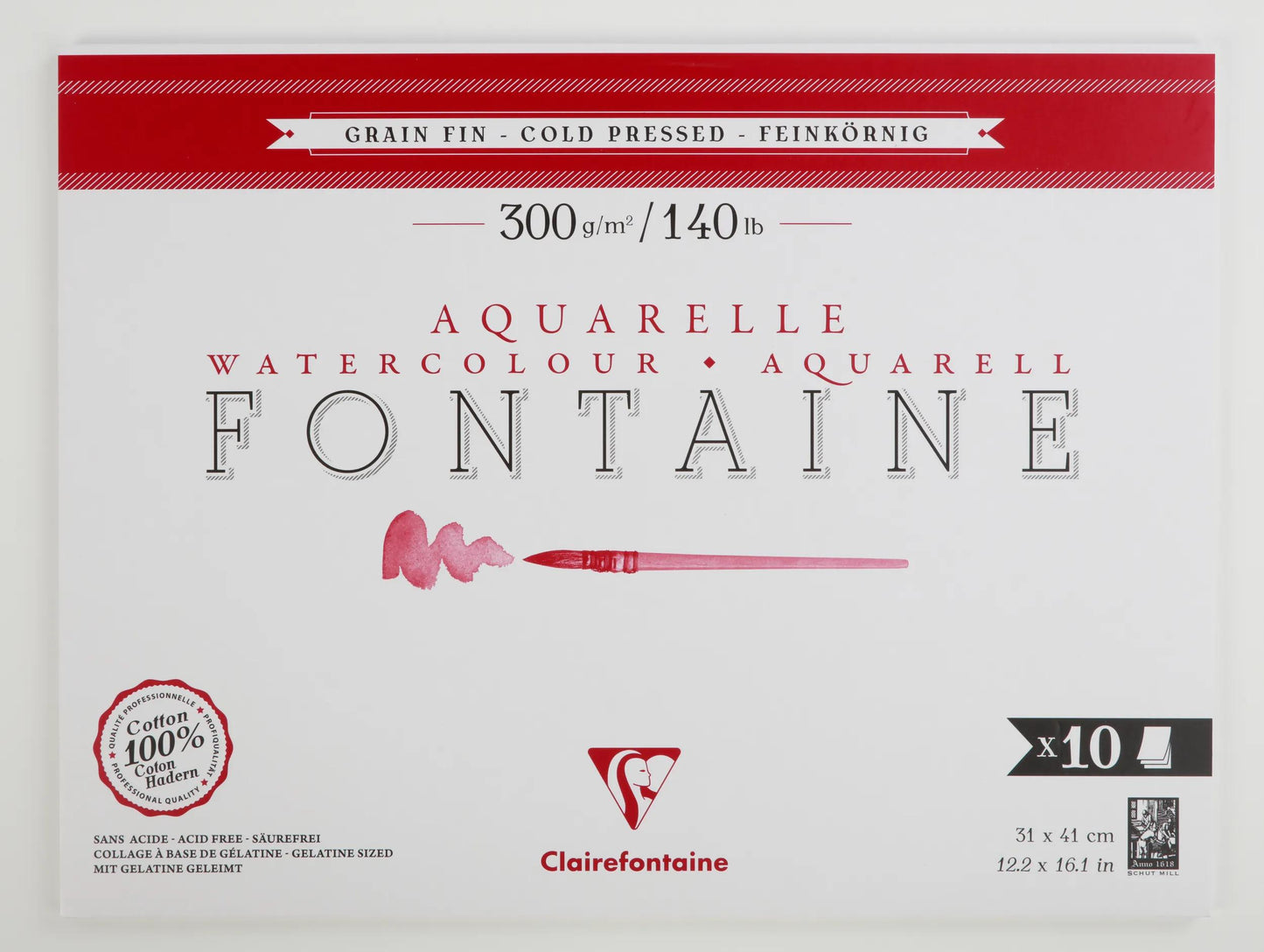 Fontaine bloc collé 1 côté 10F 31x41cm 300g grain fin (Lot x2)