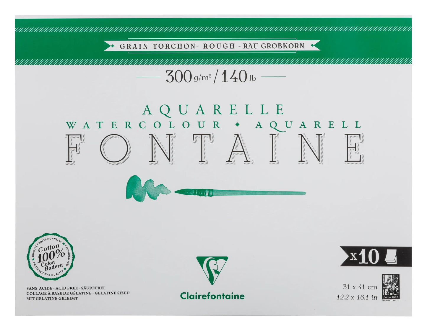 Fountain block glued 1 side 10F 31x41cm 300g grain towel (Pack x2)