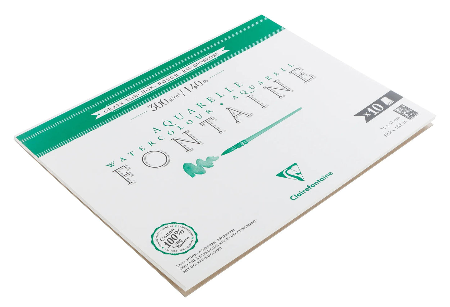 Fountain block glued 1 side 10F 31x41cm 300g grain towel (Pack x2)