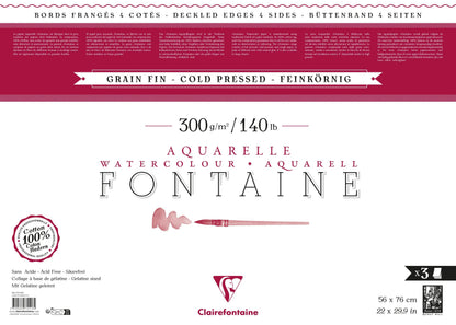 Fontaine paquet 4 bords frangés 3F 56x76cm 300g grain fin