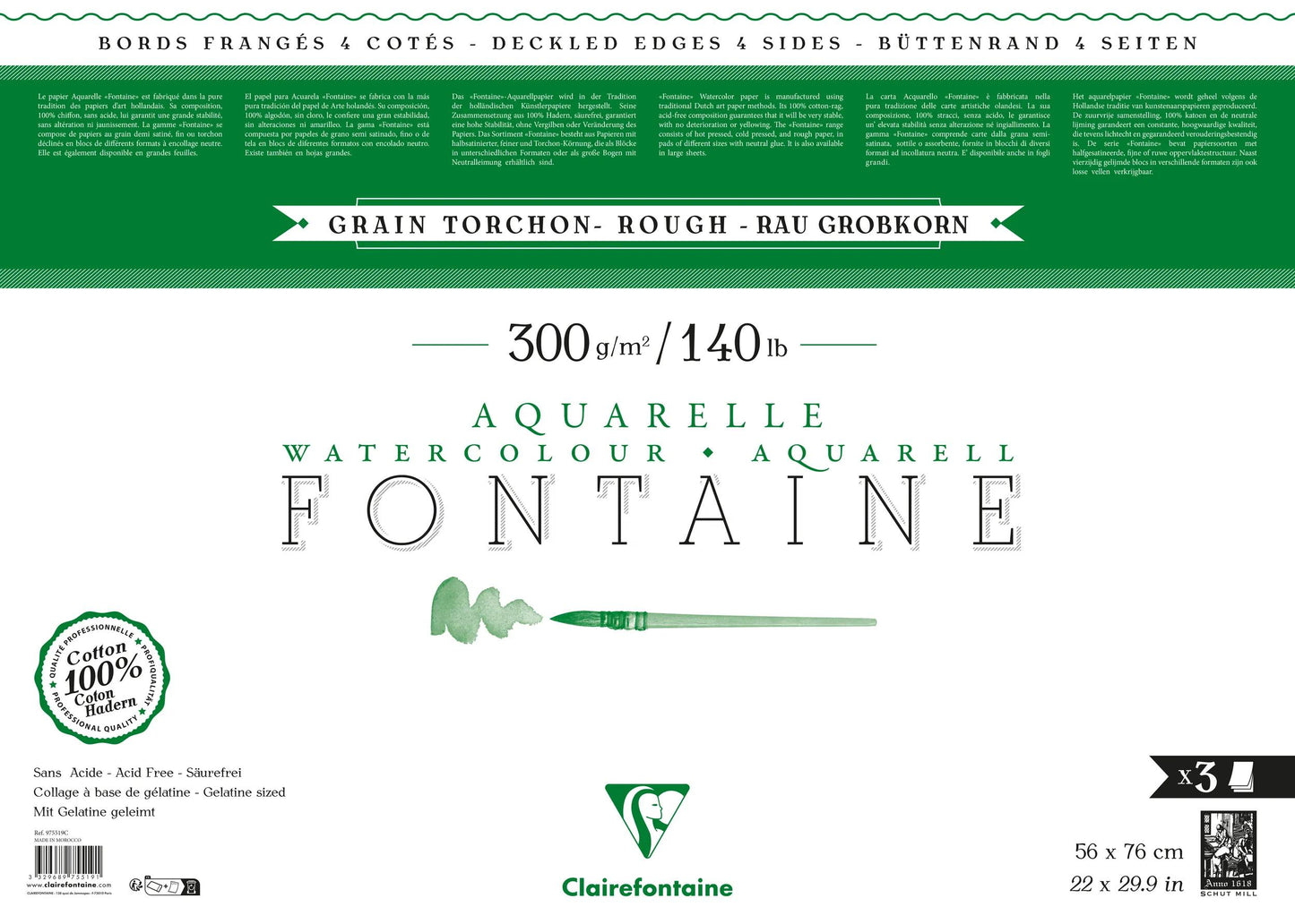 Fountain package 4 fringed edges 3F 56x76cm 300g grain towel