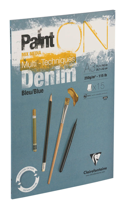 PaintON Blue Denim blocco incollato 15F A3 250g - Denim (confezione da 2)