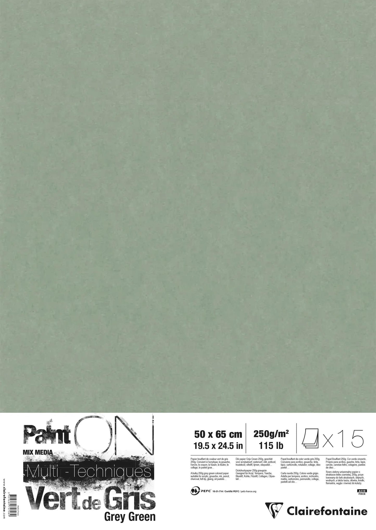 PaintON Green of Grey package 15F 50x65cm 250g - Green of Grey (Pack x2)
