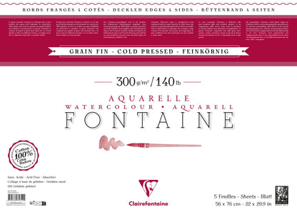 Fontaine paquet 4 bords frangés 5F 56x76cm 300g grain fin