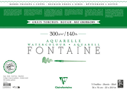 Fontaine paquet 4 bords frangés 5F 56x76cm 300g grain torchon