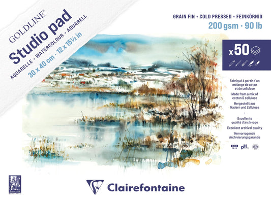 Goldline Studio block glued 50F 30x40cm 200g fine grain (Pack x2)