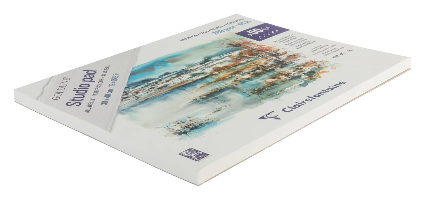 Blocco Goldline Studio incollato 50F 30x40cm 200g grana fine (Pacchetto x2)