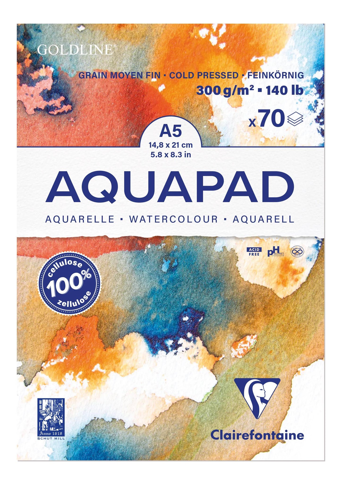 Goldline Aquapad bloc collé 70F A5 300g (Lot x3)