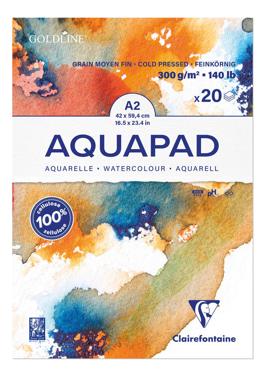 Goldline Aquapad block glued 20F A2 300g (Pack x2)