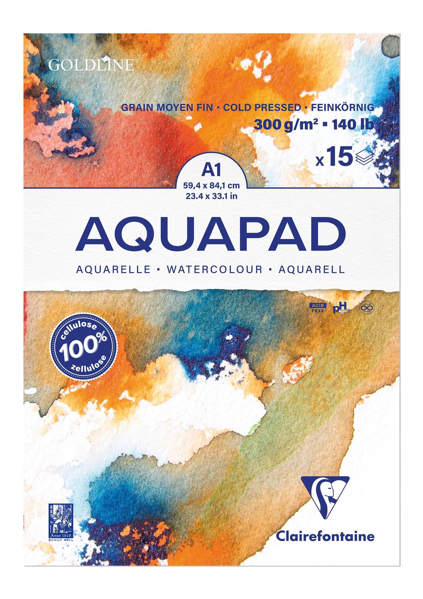 Goldline Aquapad bloc collé 15F A1 300g (Lot x2)