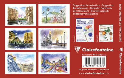 Aquarelle vorgefertigt Paris Block verklebt 15F 10x15cm 300g (5er-Pack)