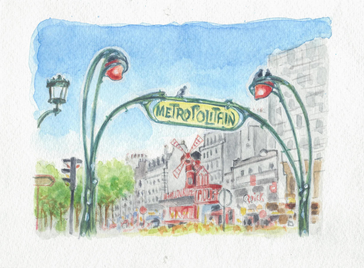 Aquarelle Pre-designed Paris block glued 15F 10x15cm 300g (Pack x5)