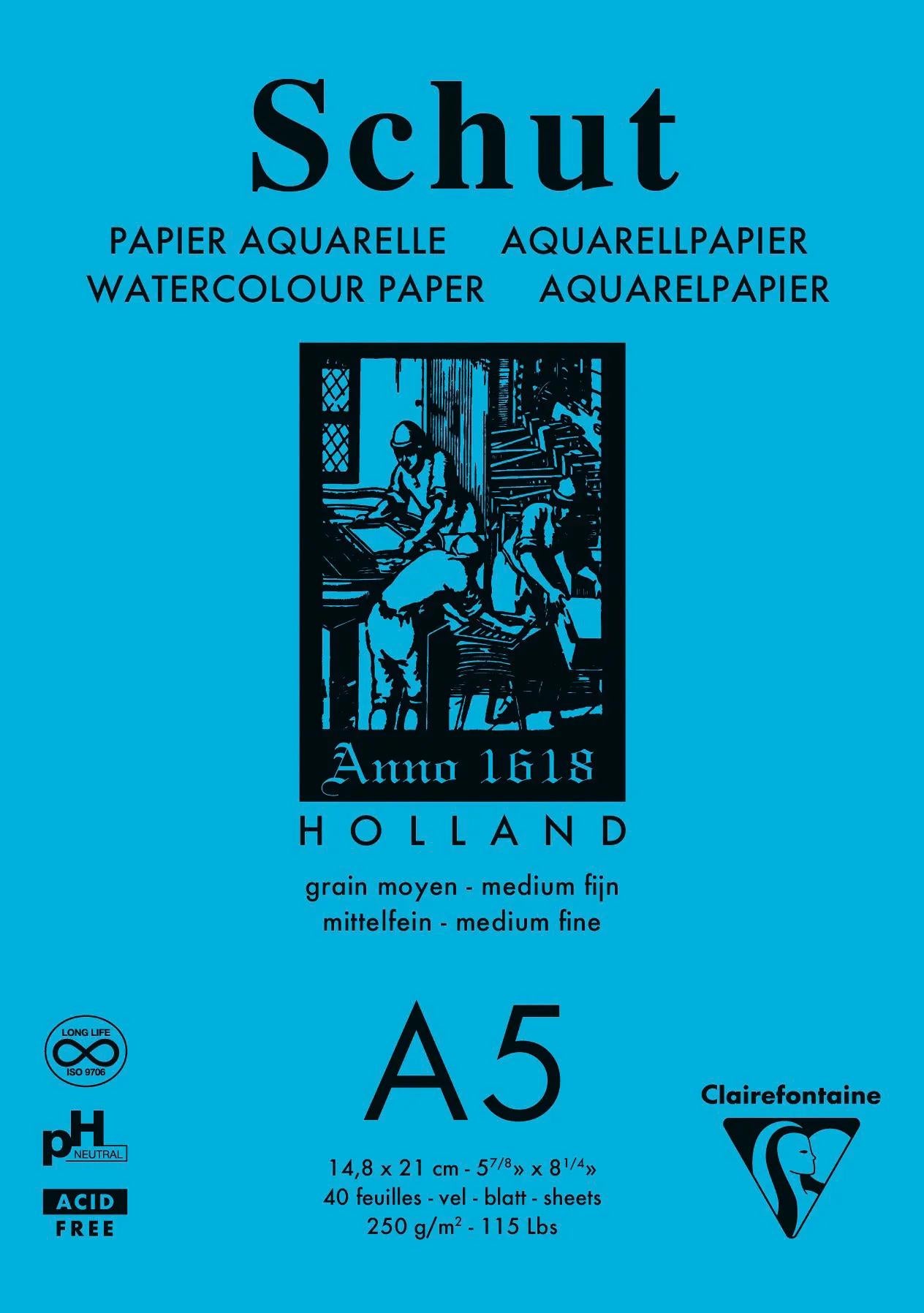 Small Grain Aquarelle Block verklebt 40F A5 250g (Paket x5)