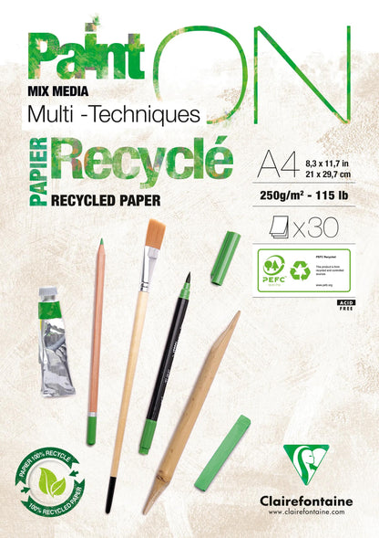 PaintON Recycled block glued 30F A4 250g (in bundle 4)