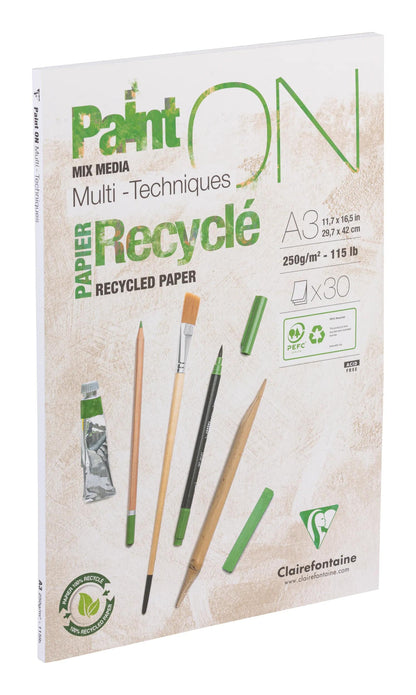 Painton Blocco riciclato incollato 30F A3 250g (confezione da 2)