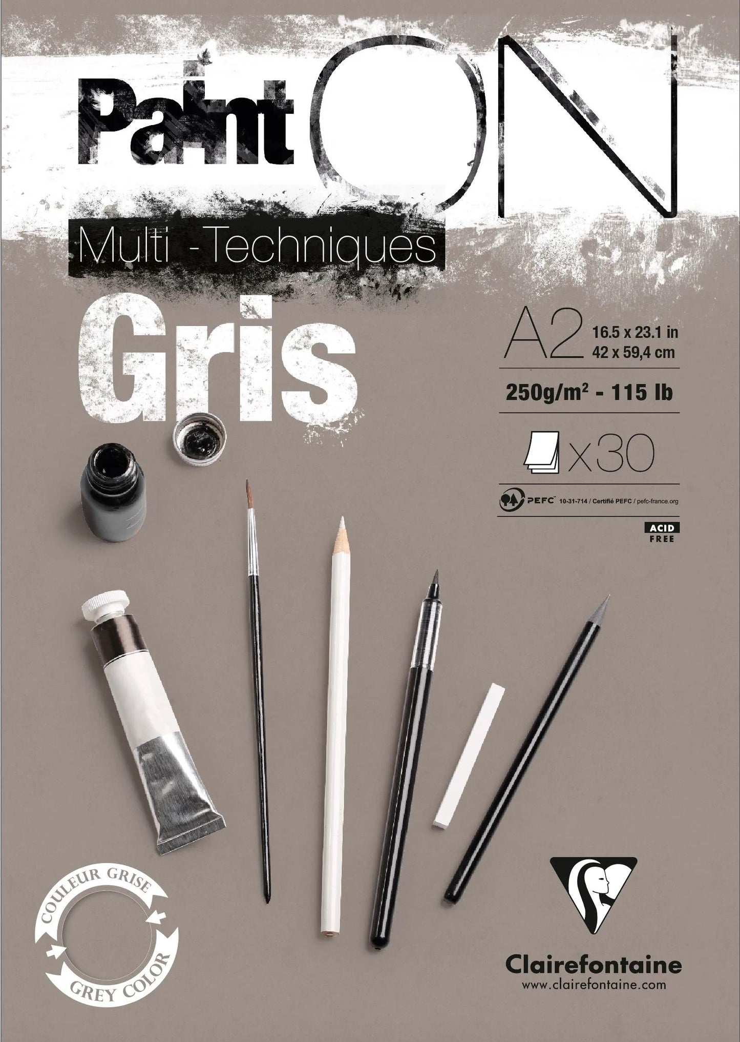 Paint'ON Grey block glued 30F A2 250g
