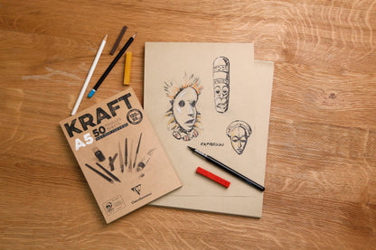 Kraft bloc collé 50F A4 120g (lot de 5)