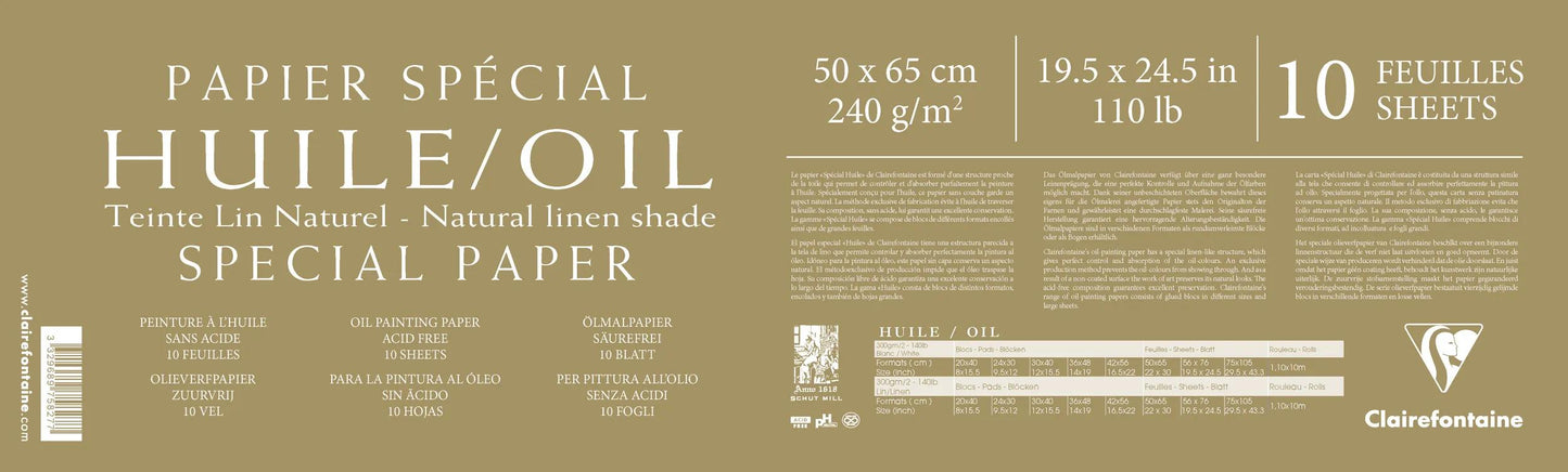Natural flax oil paper pack 10F 50x65cm 240g (Pack x2)
