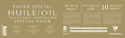 Papier Huile lin naturel paquet 10F 50x65cm 240g (lot de 2)