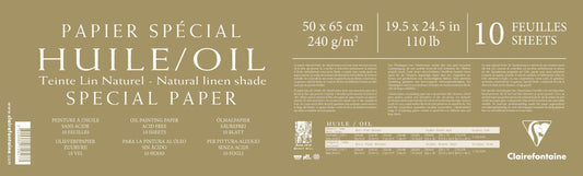 Natural flax oil paper pack 10F 50x65cm 240g (Pack x2)