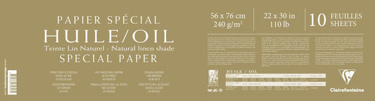 Natural flax oil paper pack 10F 56x76cm 240g
