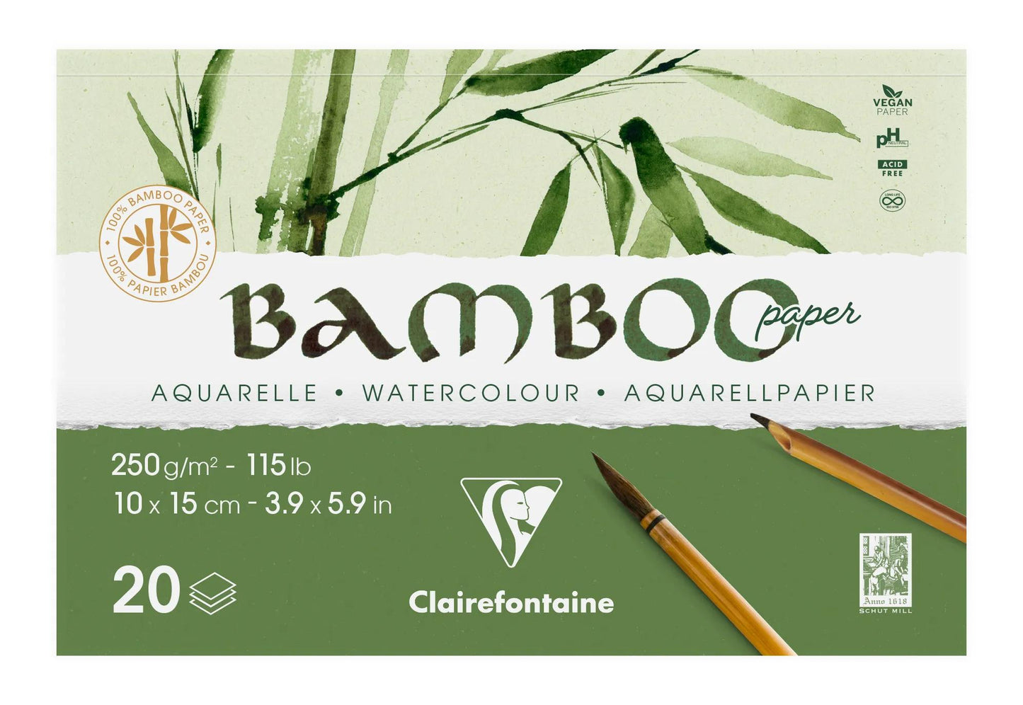Bamboo block glued 2 sides 20F 15x10cm 250g (Pack x2)