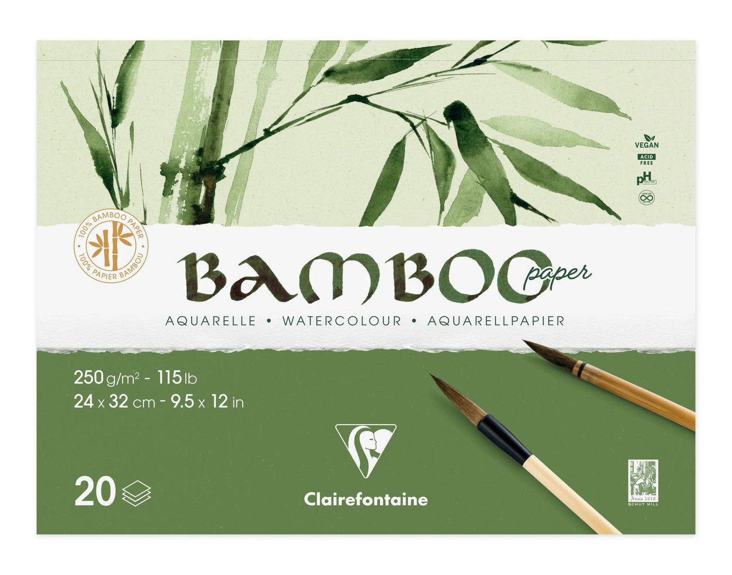 Bamboo block glued 2 sides 20F 32x24cm 250g (Pack x2)