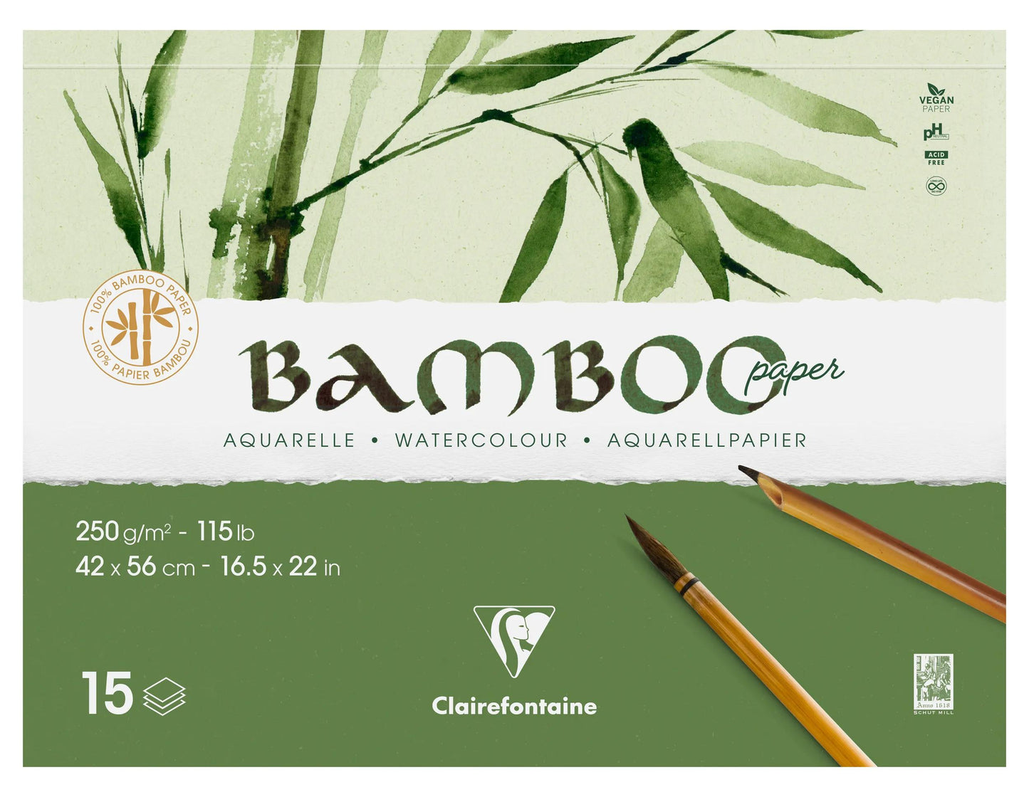 Bamboo block glued 2 sides 15F 42x56cm 250g (Pack x2)