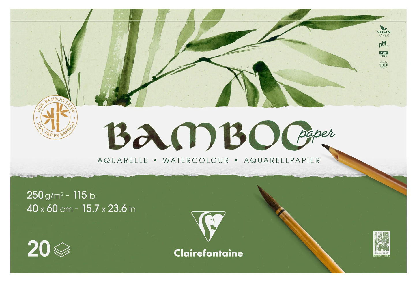 Bambusblock verklebt 2 Seiten 20F 60x40cm 250g (Paket x2)