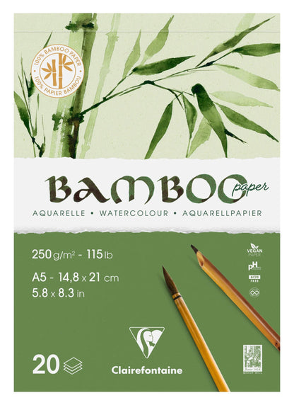 Bamboo bloc collé 1 côté 20F A5 250g (lot de 4)