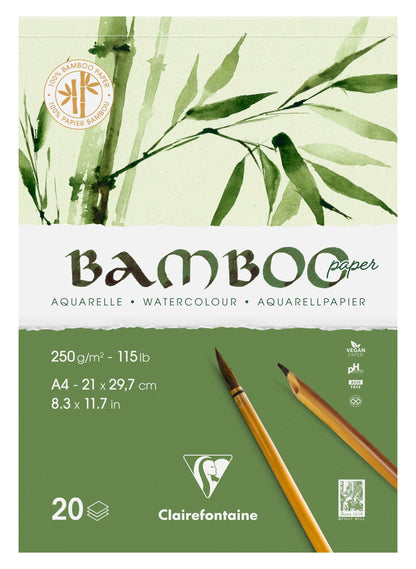 Bambusblock verklebt 1 Seite 20F A4 250g (4er-Pack)