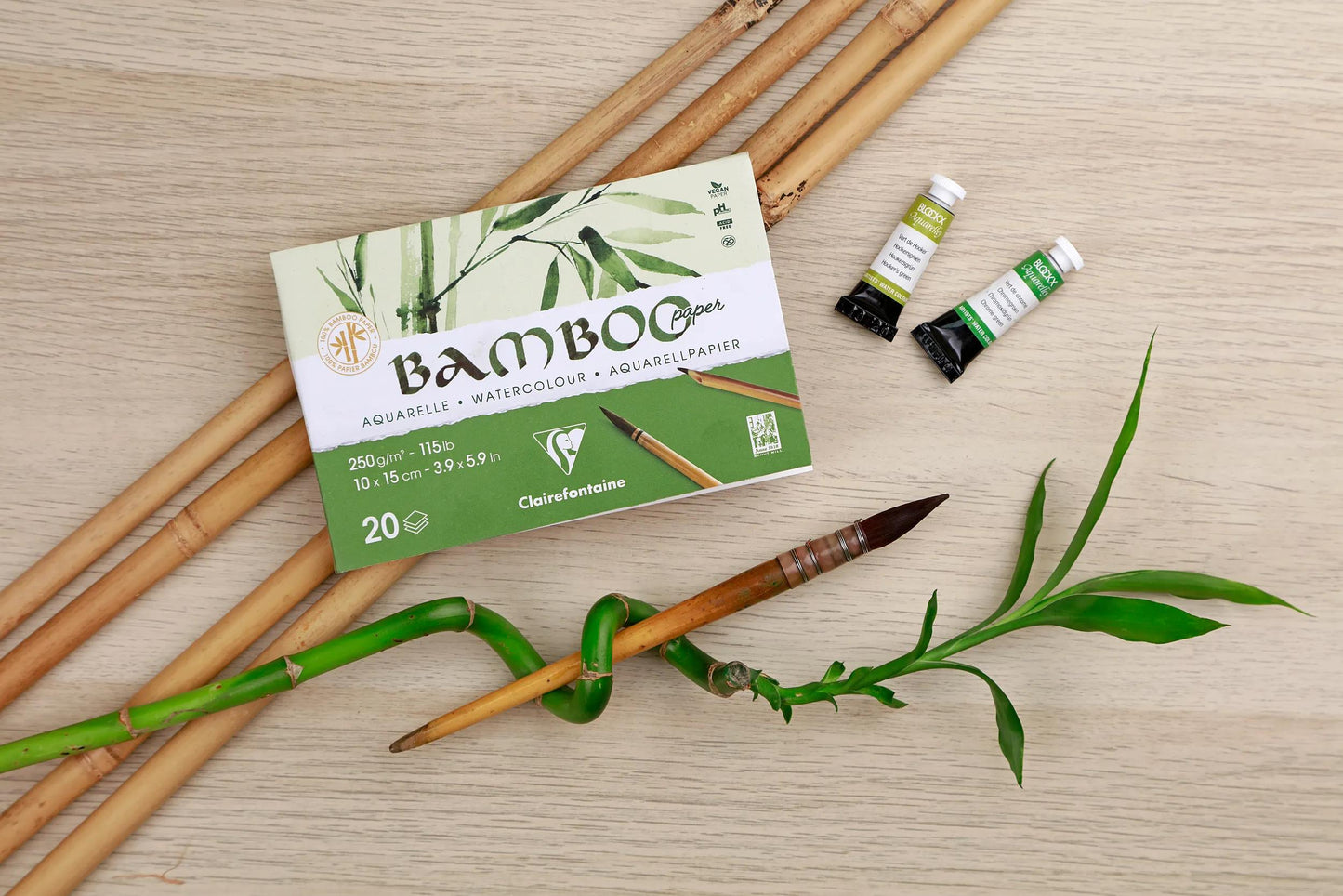 Blocco di bambù incollato 1 lato 20F A4 250g (Pacchetto x4)