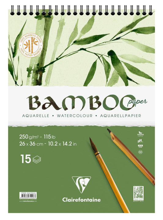 Bamboo spiral block 15F 26x36cm 250g (Pack x4)