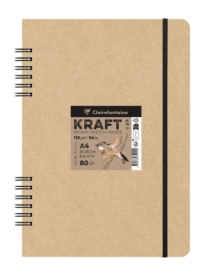 Kraft doppio quaderno a spirale 80F A4 115g (confezione da 5)
